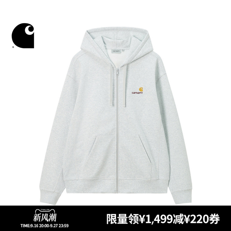 Carhartt Wip Men's Jacket Autumn New Classic American Standard Embroidered Thick Wide-Fit Hooded Sweatshirt Carhartt Wip Men's Jacket Autumn New Classic American Standard Embroidered Thick Wide-Fit Hooded Sweatshirt