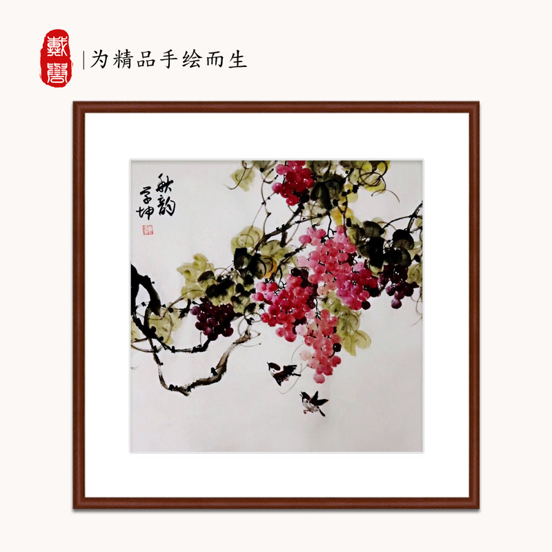 Famous teacher Cui Xuekun hand-painted Chinese painting landscape painting lucky Chinese restaurant living room bucket painting fruitful decorative painting
