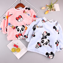 Baby gown flannel baby eating clothes children to dress children coat warm clothes anti-dressing aprons
