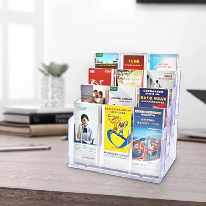 Аcrylic information rack A4 книжная полка складная полка для размещения бюллетеней демонстрационная полка для афиш портфолио на столе стойка для переднего стола банковская полка для журналов витрина брошюр
