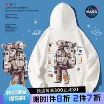 nasa astronaut joint sweatshirt male 2022 new spring autumn plus suede cap flagship store official web autumn and winter tide card clothing