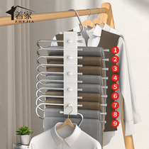 Folding pants frame multi-layer pants rack household magic pants-free pants wardrobe to collect trousers hanging