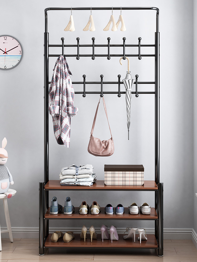 Clothes hanger floor-to-ceiling bedroom household hanging bag coat rack simple living room door porch shoe rack integrated clothes hanger