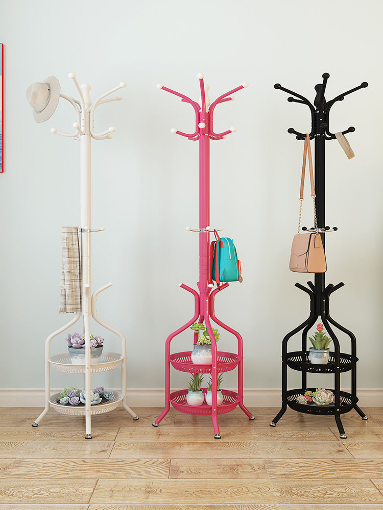 Clothes rack floor-to-ceiling bedroom clothes rack single pole vertical living room home simple modern Nordic net red clothes rack