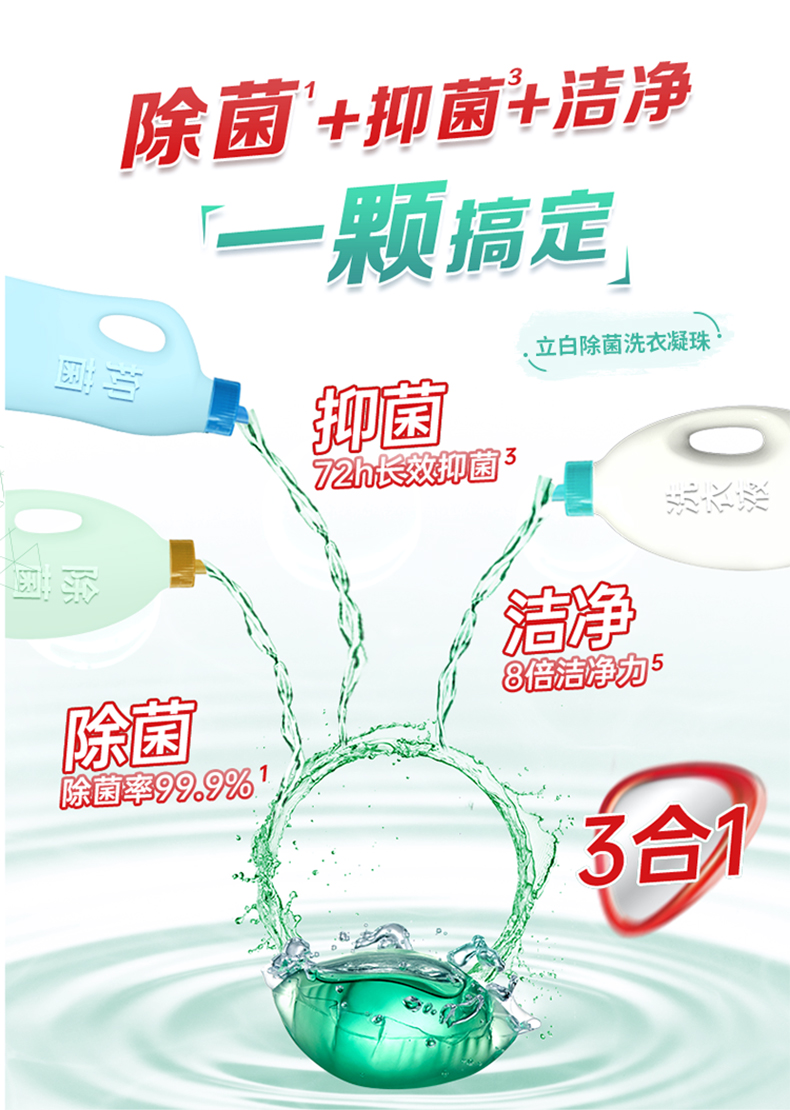立白 除菌洗衣凝珠8G*52颗*2盒装 浓缩除螨留香洗衣液 图1