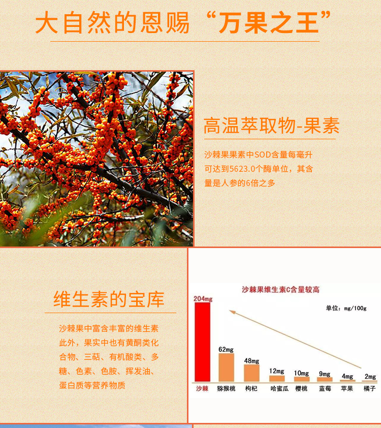 穆芝堂野生新鲜沙棘果2斤