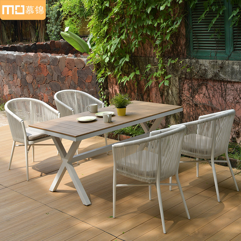 Outdoor Table And Chairs Patio Outdoor Open-air Terrace Casual Table And Chairs Villa Yang Light House Waterproof Sunscreen Combination-Taobao