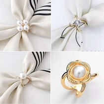 Versatile fashion Fashion Ornaments New Silk Scarves Clasp Atmospheric Silk Scarves 100 hitch Han version Career clothing Scarlet Children