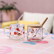 cup children cute ins and windy glass cups milk cup breakfast cup with straw cup girls scale coffee cup