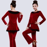 Весенний танцующий бархатный комплект, лонгслив для спортзала