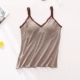 6215 Mùa xuân Màu sắc mới kết hợp Vest nữ có đệm ngực Bộ đồ ngủ bằng vải lanh cotton thoáng khí thoải mái - Áo vest