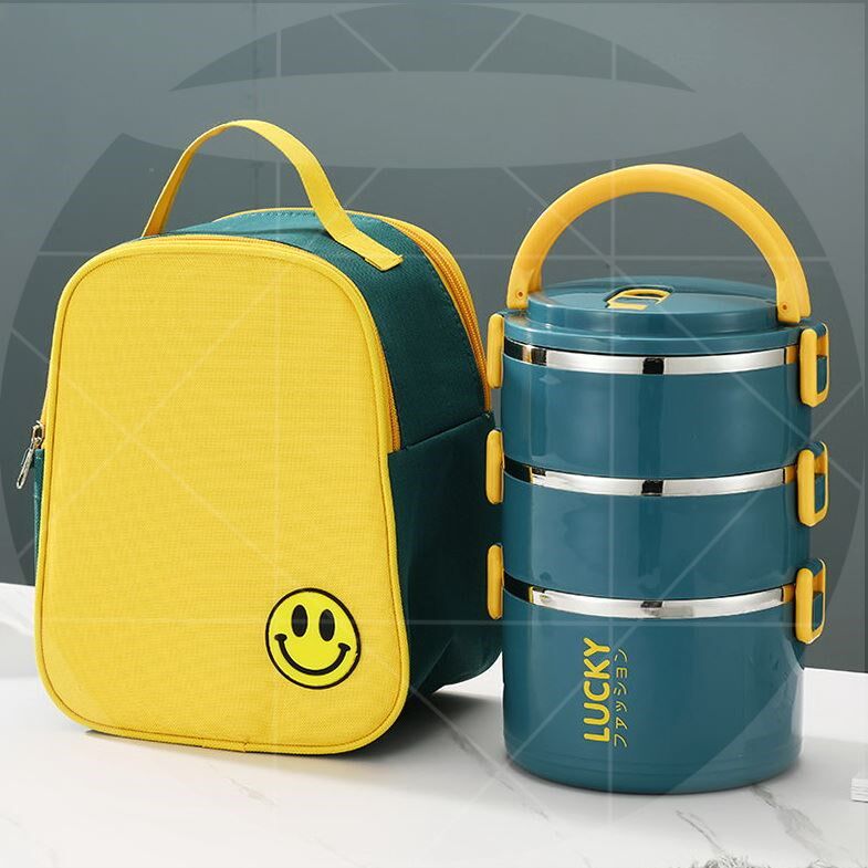 Vegetable Insulation Containing Box Multilayer Lunch Box With Lid Office Worker Adults Meals Barrel Stainless Steel Barrel Dining Box Lunch Box Bags