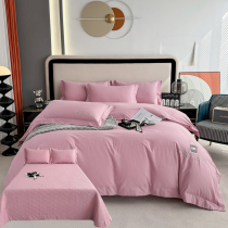 Light luxury and high-end feeling pure cotton bed cover four-piece set European high-end quilted bedspread anti-slip cover bedding