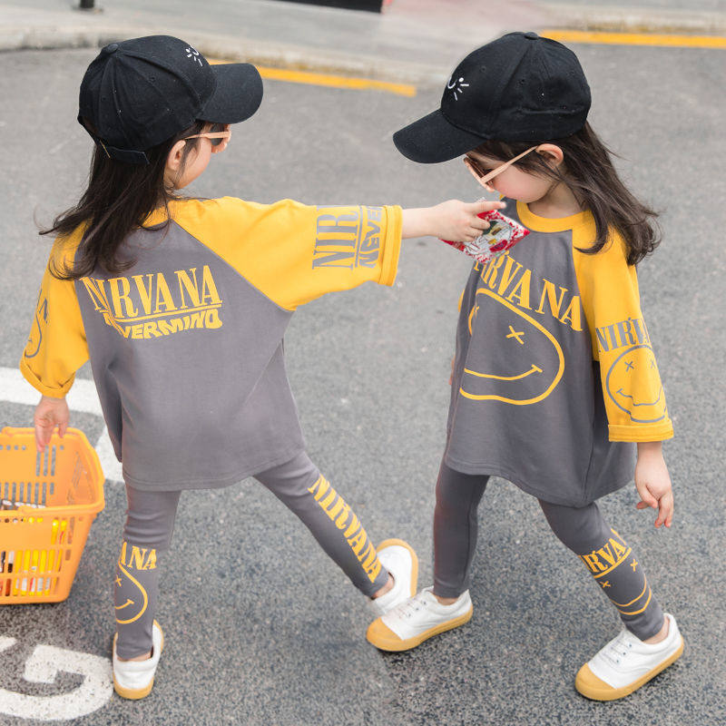 Girls spring clothes Western style suit 3-year-old baby 2 sports 1 children's clothes small girls autumn fashion two-piece suit