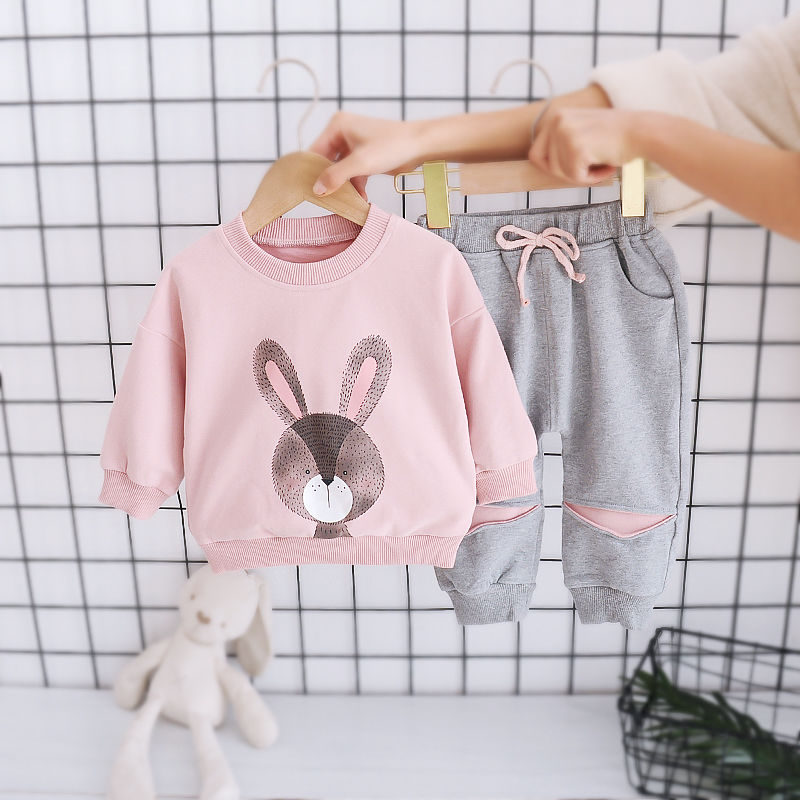 Female baby spring clothing suit 1-2-3-year-old baby outside wearing a small child Spring and autumn child clothing 5 girl with 5 tennis red clothes girl