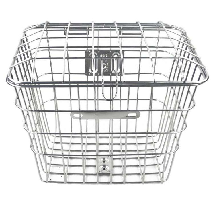 Electric battery bike bike basket front and back car basket with lid car basket plus coarse plated iron to increase universal vegetable basket