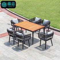 Outdoor table and chair combination balcony leisure courtyard garden outdoor rattan chair three-piece set modern simple rattan furniture