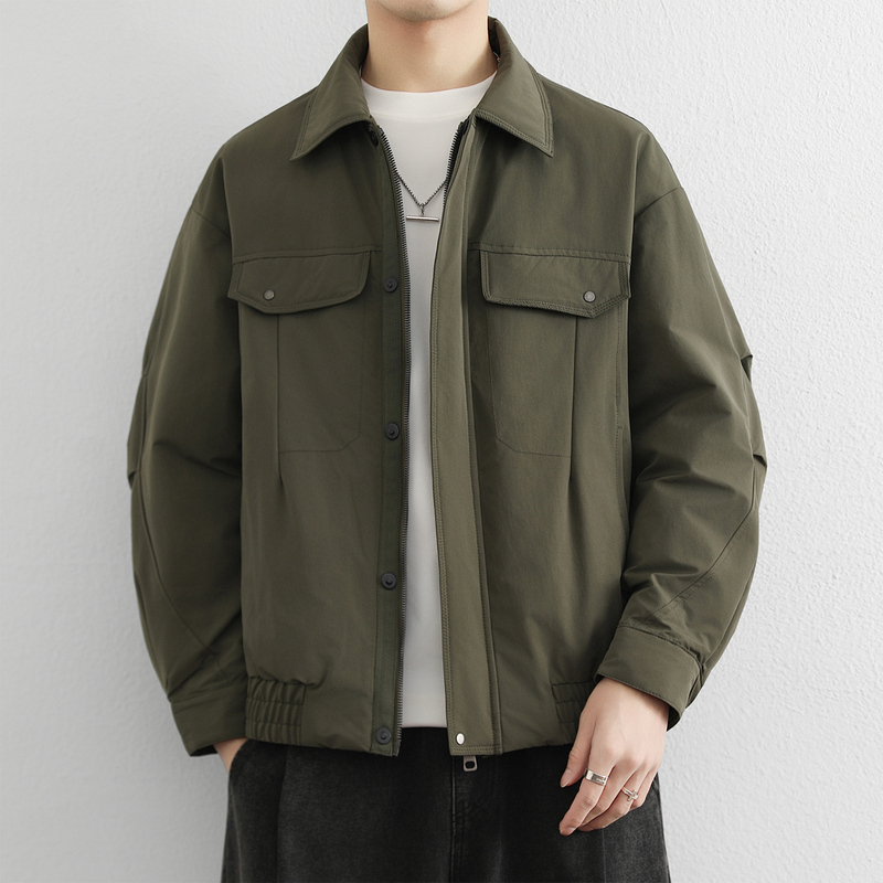 Juenidannu丨Counter-Quality丨Workwear-Style Lapel down Jacket for Men, Winter Duck down Lightweight Warm Coat