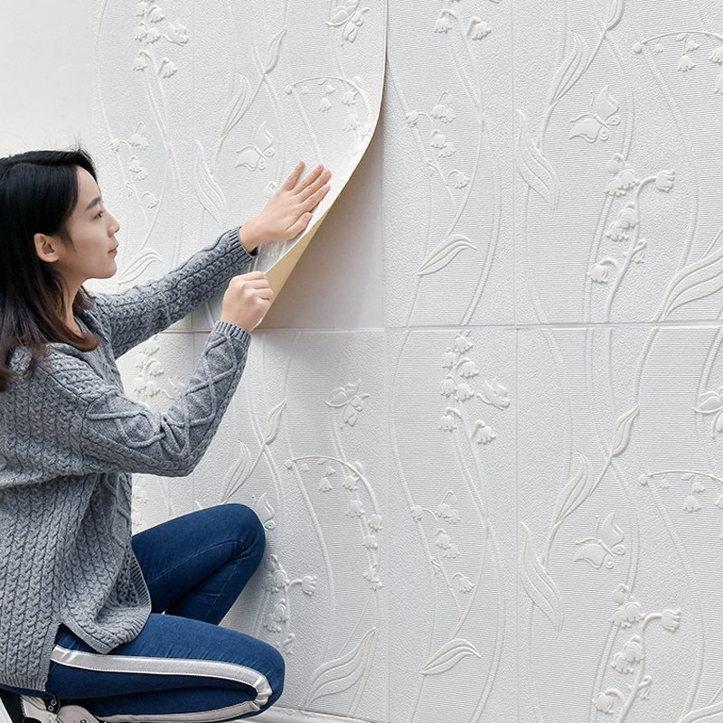 Self-adhesive 3d three-dimensional wall stickers house suspended ceiling shed ceiling self-installed wallpaper self-adhesive foam wallpaper home