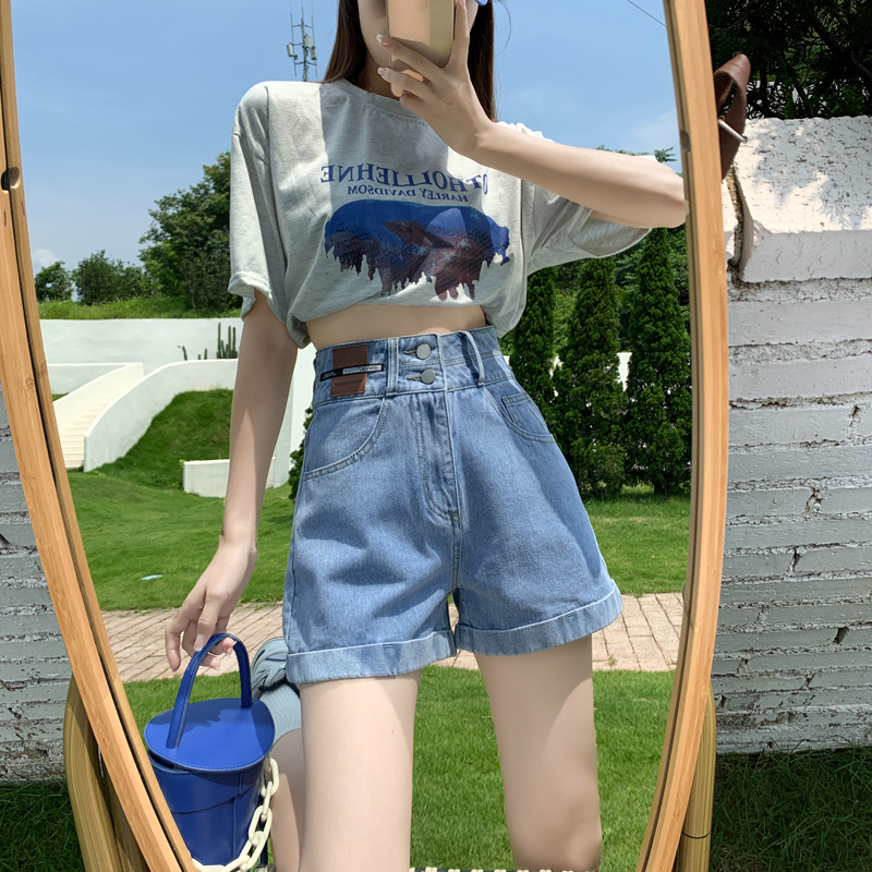 High-Waisted Denim Shorts for Women, Summer Hot Item, 2026 New Style, Slimming, Wide-Leg, Loose, Five-Point A-Line Ultra-Short Hot Pants High-Waisted Denim Shorts for Women, Summer Hot Item, 2026 New Style, Slimming, Wide-Leg, Loose, Five-Point A-Line Ultra-Short Hot Pants