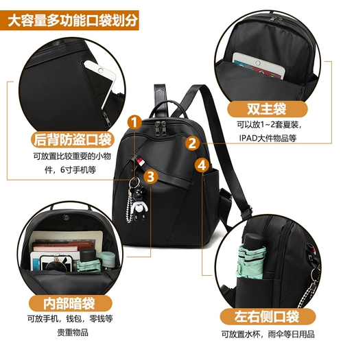 Рюкзак, сумка через плечо, модный универсальный ранец, вместительная и большая сумка для путешествий, ткань оксфорд, коллекция 2021, в корейском стиле