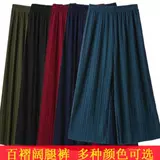 Летние шифоновые штаны, юбка для матери, для среднего возраста, высокая талия, большой размер