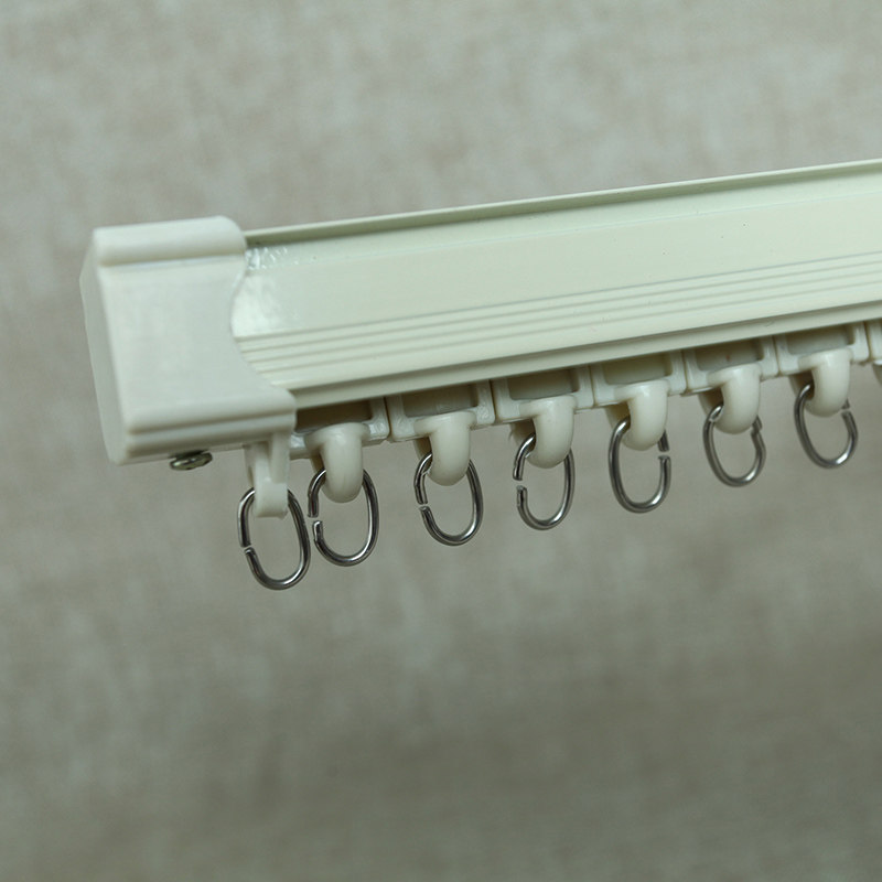 Curtain Rail Aluminum Alloy Pulley Top Fitting Side Mount Dual Track Straight Rail Accessory Slide-Window Living-room Slide Rail