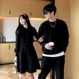 Осенняя демисезонная парная одежда для влюбленных, трикотажный свитер, небольшое дизайнерское платье, коллекция 2021, тренд сезона