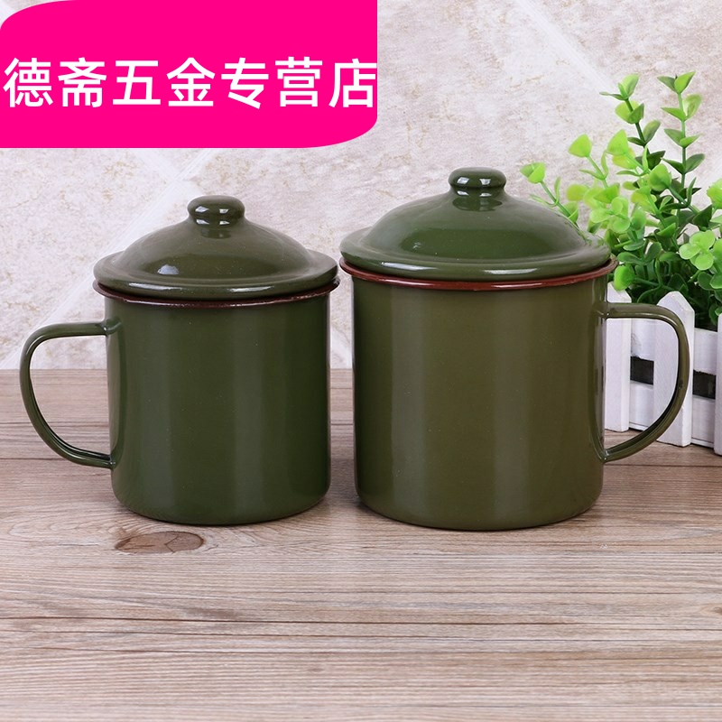 Nostalgic classic army green gargle cup cup cup technicians to restore ancient ways the old tea urn ChaGangZi brushing your teeth enamel