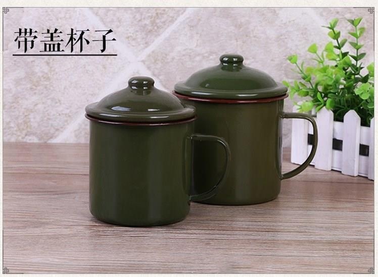 Nostalgic classic army green gargle cup cup cup technicians to restore ancient ways the old tea urn ChaGangZi brushing your teeth enamel