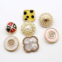 Metal oil buttons cardigan Sweater jacket small incense button coat Wool clothes Wild coat female buttons