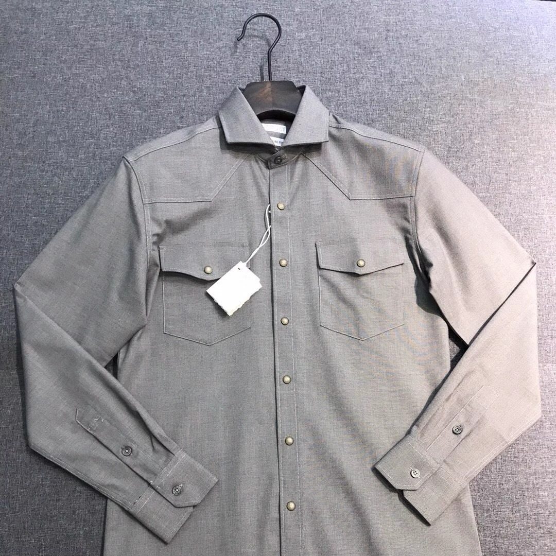 意大利BC老钱风男装秋冬款双股高支纱线透气时尚商务休闲长袖衬衫