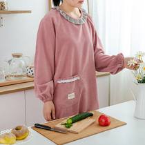 Winter long sleeve apron home kitchen cooking apron cute Japanese Korean fashion coat 2020 New