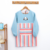 Korean fashion apron kitchen gown with sleeve women long sleeve cute Japanese waist Home Oil-proof cooking work clothes