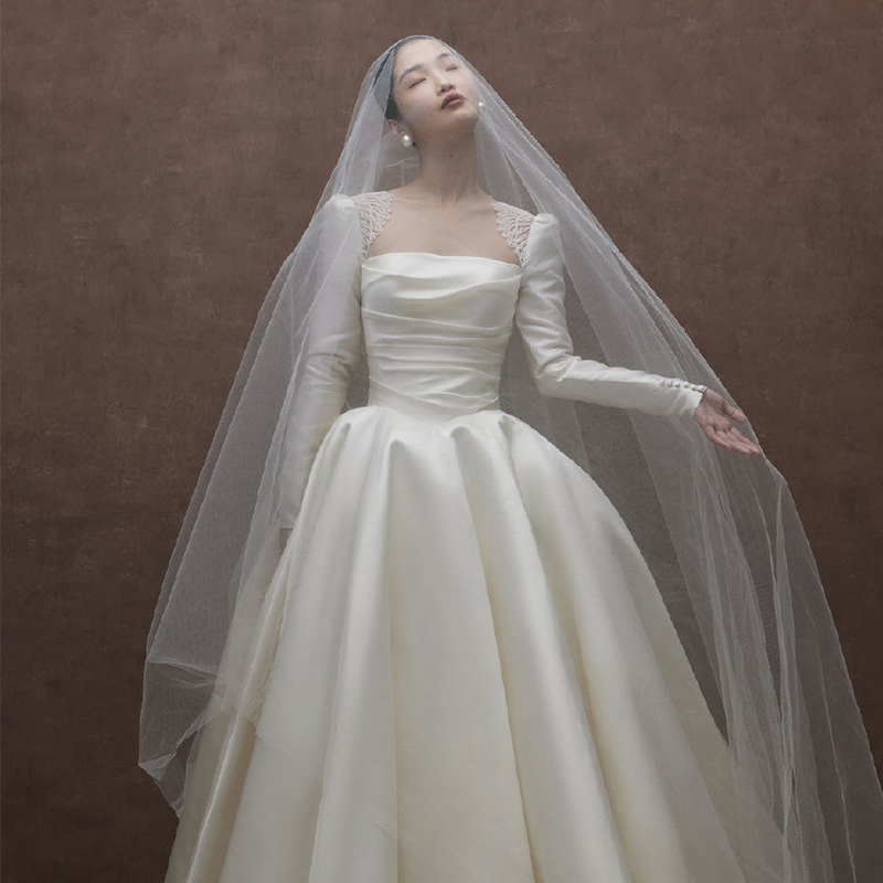 Summer advanced retro wedding dress, french style, long sleeve, high-end Summer advanced retro wedding dress, french style, long sleeve, high-end