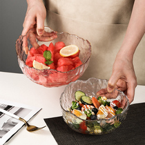 Home small 2nd style fruit salad bowls transparent glass mesh red dessert bowls Nordic light and luxurious dinnerware small