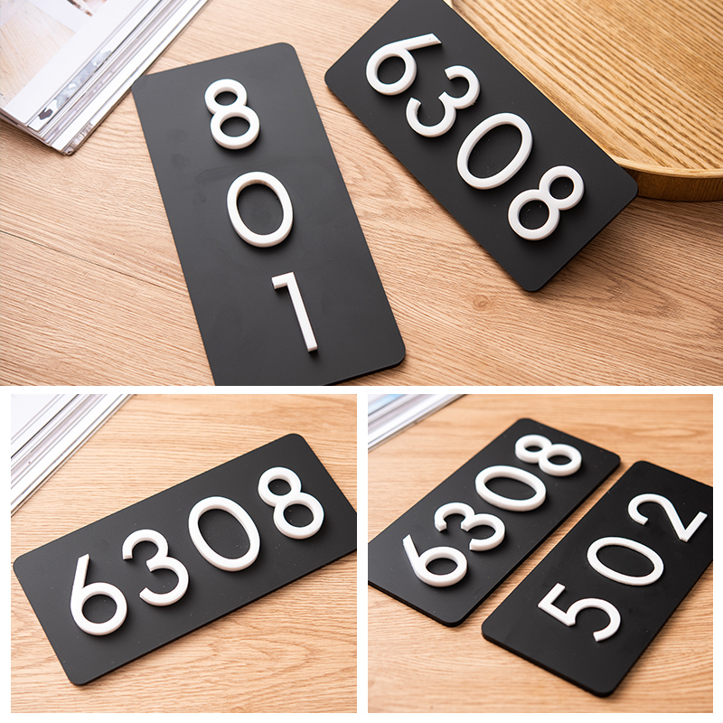 Acrylic 3D three-dimensional digital house number customization Company office box room Hotel hotel apartment Home creative personality high-end Villa Nordic Community Club Self-adhesive house number