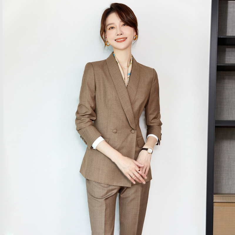 Work clothes Temperament Goddess Van Suit Suit Woman 2022 Chunxia Long sleeves high-end beauty salon workwear high-end