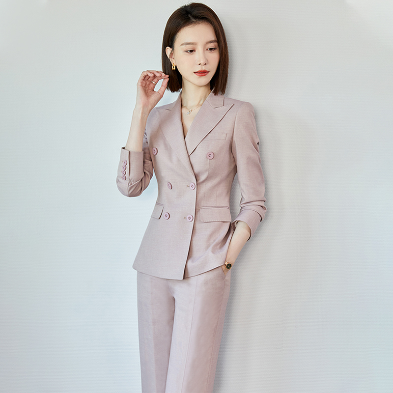 Powerful Aura Casual Suit Set for Women 2026 Spring and Autumn Pink-Purple Blazer Jacket for Women High-End Workwear