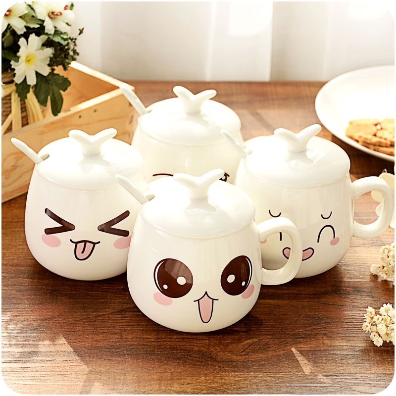 Take tao to Take home. Mark cup coffee cup express cartoon children cover cup cup cup spoon set of CPU