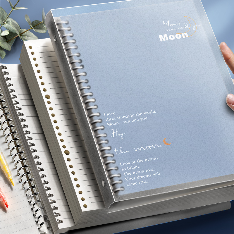 Loose-leaf Ben B5 minimalist Art Yoko Line Principal Clasp Detachable Thickening Notebook Notepad Notepad loose-leaf paper substitute Core Ben a5 Female college student cohorts Large number coil Living page clip housing