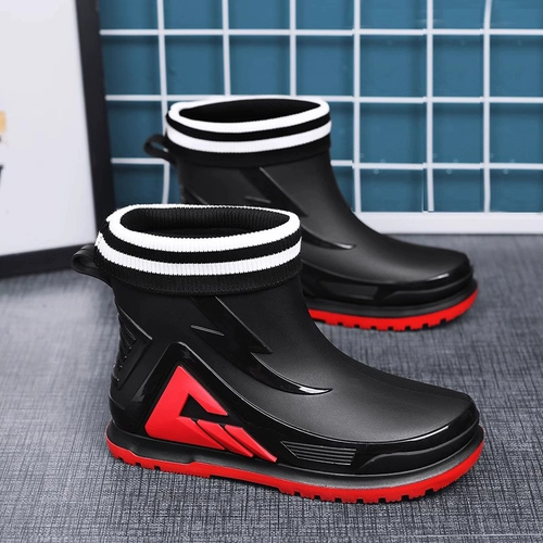 Детский дождевик, туфли для мальчиков, нескользящие сапоги, водонепроницаемая флисовая обувь для школьников, подходит для подростков, средней длины