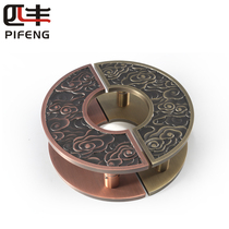 New Chinese door handle semi-circular solid wood door handle bronze glass door handle antique pair hotel door armrest