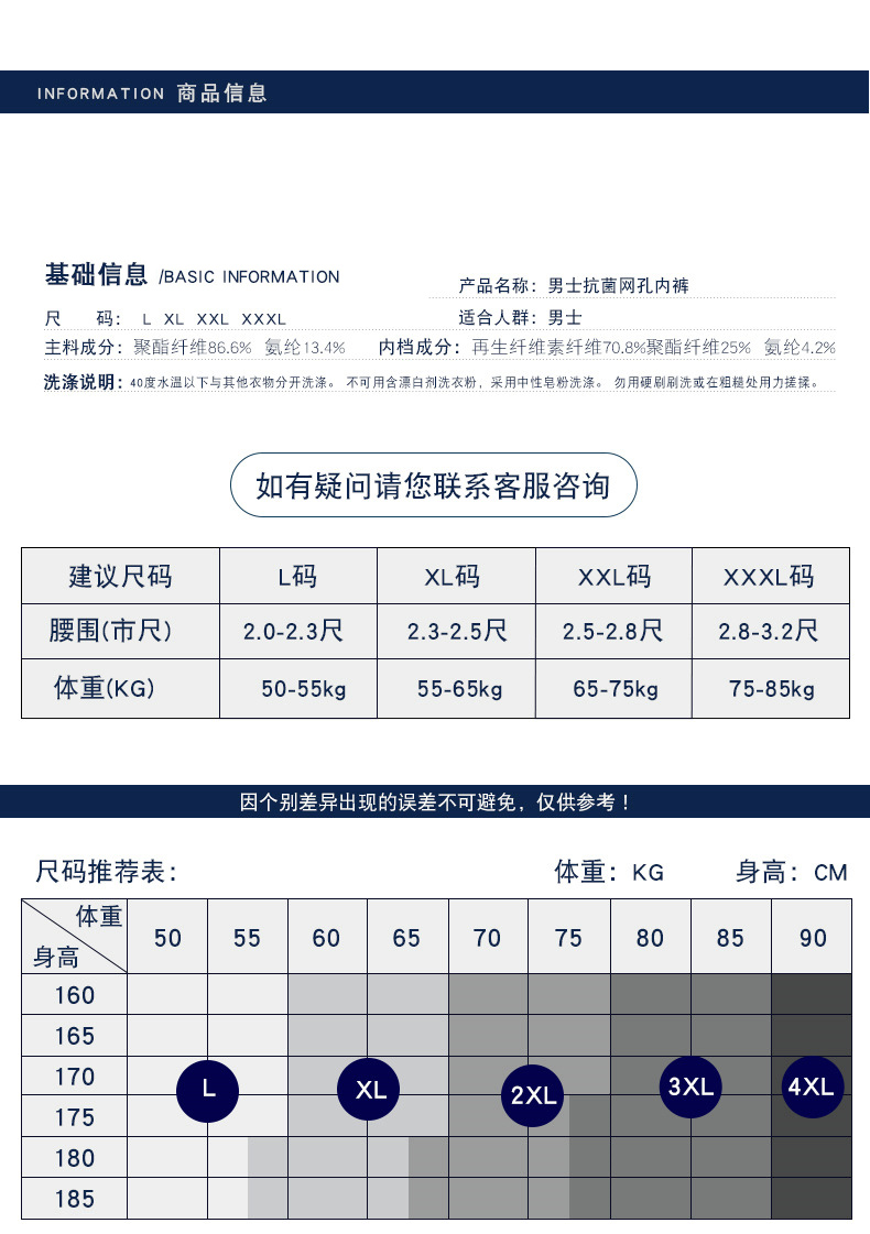 富贵鸟 男士 冰丝网孔 四角裤  4条 图8
