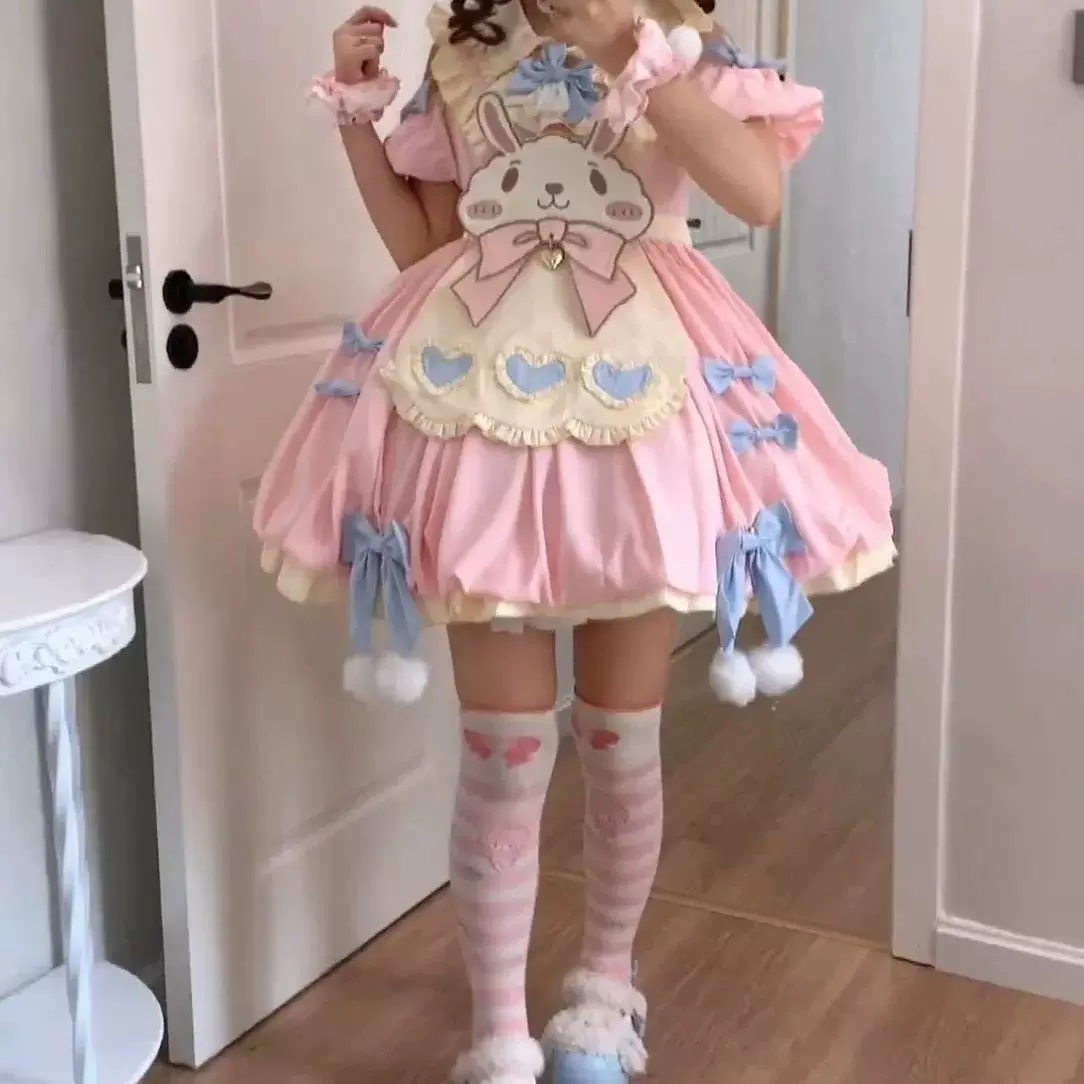 Хлопковое демисезонное платье с длинными рукавами, стиль Лолита, Lolita OP