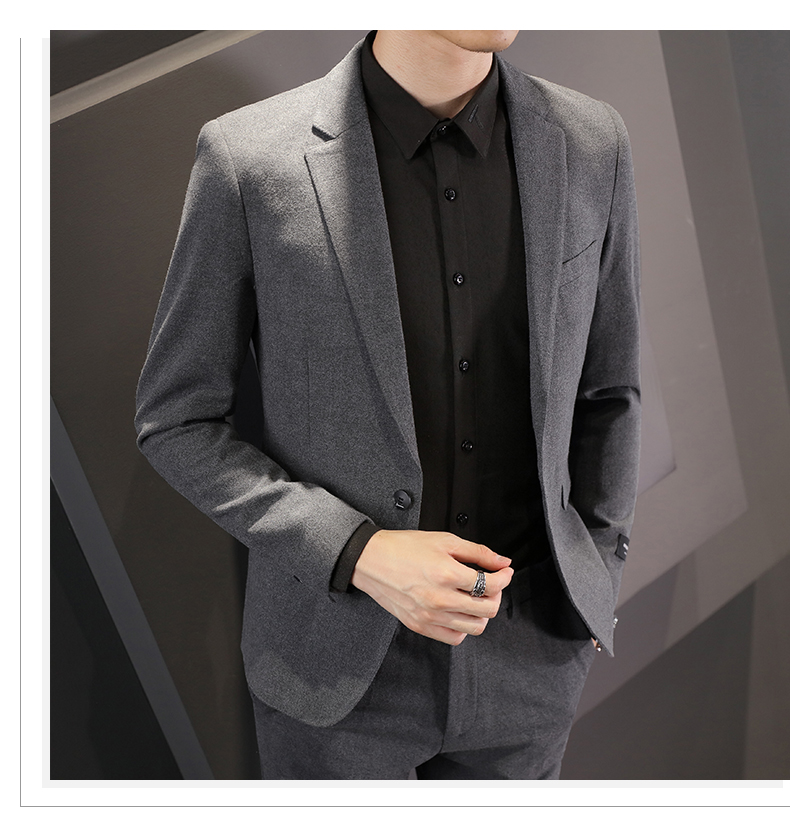 Bộ đồ vest nam phù hợp với chú rể kết hôn với áo khoác nhỏ phiên bản Hàn Quốc bộ vest nam