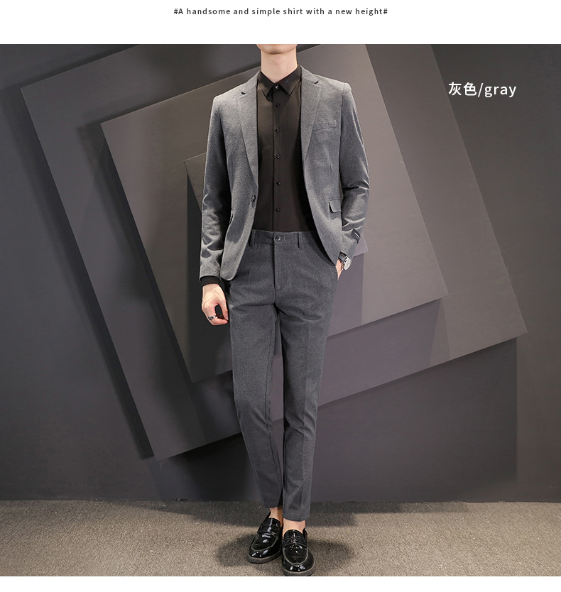 Bộ đồ vest nam phù hợp với chú rể kết hôn với áo khoác nhỏ phiên bản Hàn Quốc bộ vest nam
