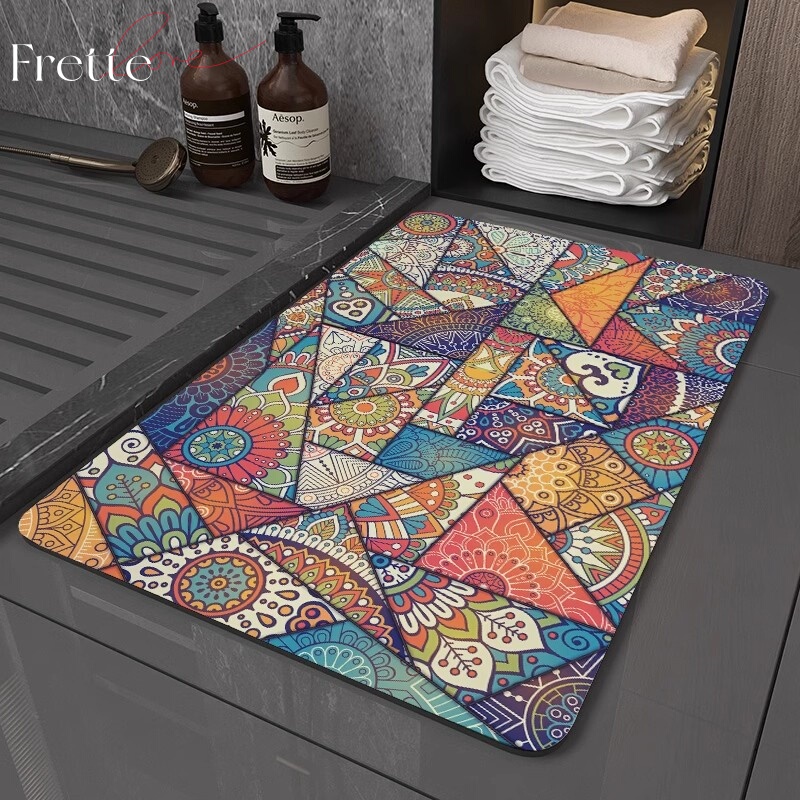 Italian Soft Diatomaceous Earth Absorbent Floor Mat, Quick-Drying Non-Slip Bathroom Mat, Toilet Entrance Mat, Restroom Carpet
