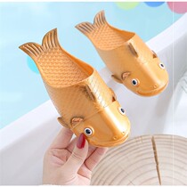  (non-slip)Childrens cartoon animal slippers mens and womens middle and large childrens bathroom summer new fashion outer wear cute fish
