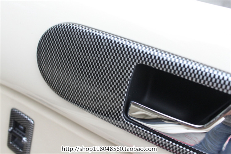 Door Lock Handle 2 Pieces B [Carbon Fiber Color]03-12 paragraph public Old style The Beatles refit carbon fibre Interior decorate  panel Shift into gear Protective shell
